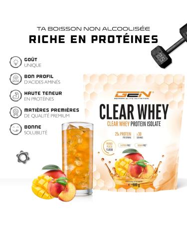Clear Whey Isolate Protein Shake - Fruity & Refreshing Protein Shake - High Quality Whey Protein Isolate (900g Peach Mango) - Buy Online on GoSupps.com