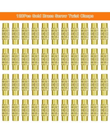 120pcs Gold Brass Screw Twist Clasps | Cord End Caps Barrel Screw Clasps for DIY Jewelry Making - Buy Online on GoSupps.com
