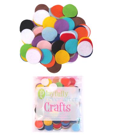 Playfully Ever After Mixed Color Assortment of Craft Felt Circles (1 Inch - 200pc)