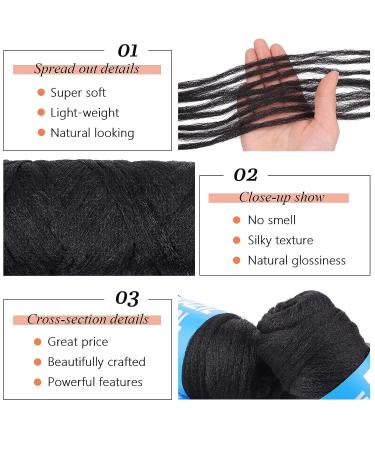 RuiYok 4Pcs Natural Black Brazilian Wool Hair for Braids - Acrylic Hand Knitting Yarn for Hair Braiding & Extensions - Jumbo Braids, Faux Locs & Senegalese Twists (1B) - Buy Online on GoSupps.com