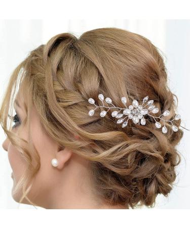 Crystal Wedding Hair Vine & Pearl Pins Set - Handmade Bridal Hair Accessories - Buy Online on GoSupps.com