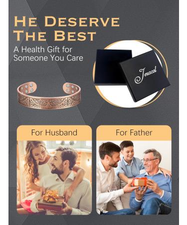 Jeracol Copper Bracelet with 18 Strength Magnets - Unisex Magnetic Jewelry with Gift Box - Buy Online on GoSupps.com
