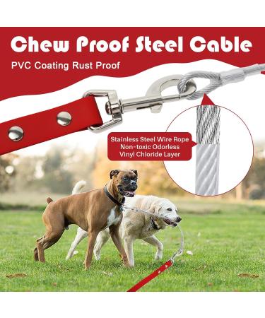 Waterproof Drag Line for Dogs - Chew Proof Tie-Out 3m Training Leash for All Sizes | Robust in Red - Buy Online on GoSupps.com