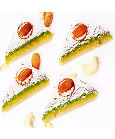 Ghasitaram Gifts Indian Sweets - Sugar Free Kaju Kesar Pista Triangles(200 Gms) (200gms)