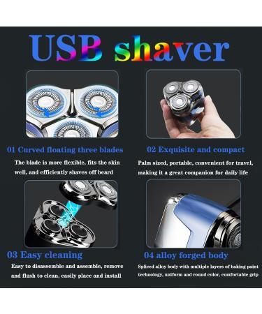 Buy USB 3D Electric Shaver for Bald Men - Hypoallergenic Wet/Dry Rotary Shaver with Fast Charging - Perfect Gift - Buy Online on GoSupps.com