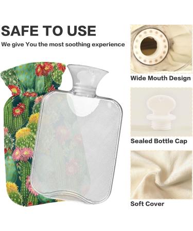 Shop Hot Water Bottles with Cactus Flower Cover | 2L Pain Relief & Heat Therapy Bag - International Shipping - Buy Online on GoSupps.com