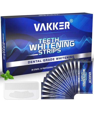 Teeth Whitening Strip, VAKKER 28 Non-Sensitive White Strips Teeth Whitening Kit, 30 mins Fast-Result Teeth Whitener for Tooth Whitening, Up to 10 Shades Whiter, Remove Stains from Coffee, Smoking