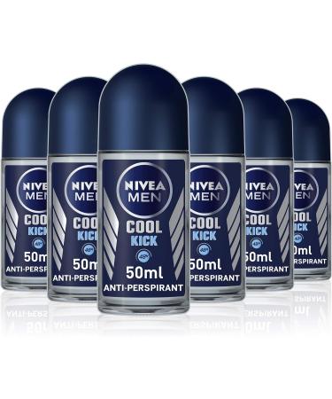 Nivea Men Energy Shower Gel 250 ml - Pack of 6 & MEN Cool Kick Anti-Perspirant Deodorant Roll On Pack of 6 (6 x 50 ml) Fresh Men's Roll On Deodorant + Fresh Masculine Fragrance + Anti-Perspirant Deodorant MEN Cool Kick - Buy Online on GoSupps.com