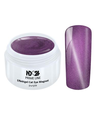Prime Line - Uv Led Effect Gel Cat Eye Magnet Purple Glitter - Made in Germany - 5ml