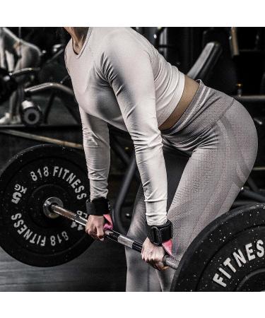 Manueklear Pink Leather Weightlifting Wrist Straps for Deadlifts & Powerlifting - Men/Women - Buy Online on GoSupps.com