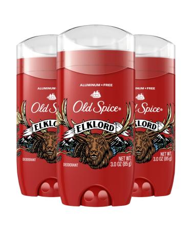 Old Spice Aluminum Free Deodorant for Men ElkLord 48 Hr. Protection 3.0oz (Pack of 3) Elklord 3 Ounce (Pack of 3)