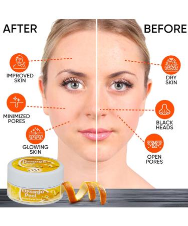 Orange Peel Herbal Facial Scrub | Natural Citrus Exfoliant for All Skin Types | Gentle Skin Cleansing & Rejuvenation - 5.30 oz - Buy Online on GoSupps.com