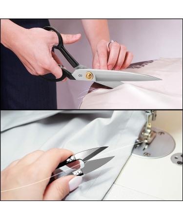Handi Stitch 8 Inch Fabric Tailor Scissors & Thread Snipper - Razor Sharp Stainless Steel for Sewing, Dressmaking, & Knitting - Durable Black Shears for Denim, Leather & More - Buy Online on GoSupps.com