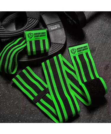 TAVIEW ELLE Book Bandages - 120cm Elastic Elbow Wraps for Weightlifting Powerlifting Fitness & Gym Workouts - Green Black Compression Straps - Buy Online on GoSupps.com