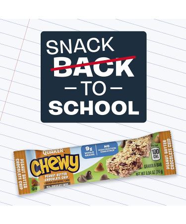 Quaker Chewy Peanut Butter Chocolate Chip Bars 15.2oz - 18 Count Pack | Peanut Butter Chocolate Chip Snack Bars for a Delicious Treat - Buy Online on GoSupps.com