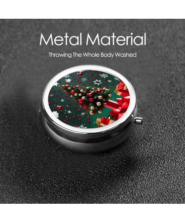 Round Ball Christmas Tree Pill Box - 3 Compartment Travel Organizer for Purse & Pocket - Buy Online on GoSupps.com