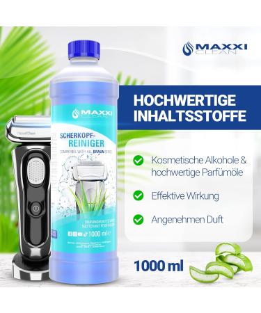 Maxxi Clean 1.000 ml Refill Liquid for Shaver Head Cleaner | Braun Compatible Cleaning Fluid with Aloe Vera Scent - Buy Online on GoSupps.com