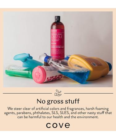 Cove Organic Peppermint Castile Soap - 1 Liter (33.8 fl oz) - Argan, Jojoba, Hemp Oils - Pack of 1 - Buy Online on GoSupps.com