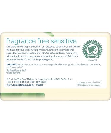 Tom's of Maine Natural Aloe Vera Soap - Fragrance-Free Sensitive Skin 5 oz | Eco-Friendly Beauty Bar - Buy Online on GoSupps.com