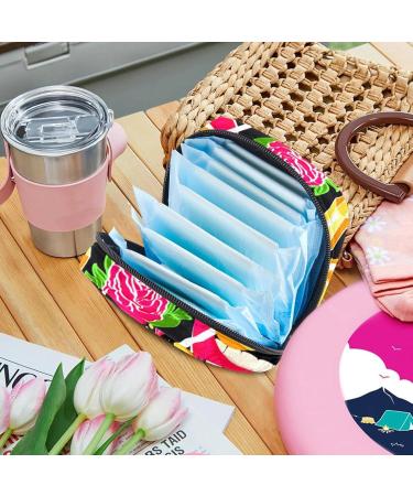 Stylish Menstruation Pad Bag with Zipper | Women's Tampon & Napkin Pouch | Sweet Pattern for Girls - Buy Online on GoSupps.com