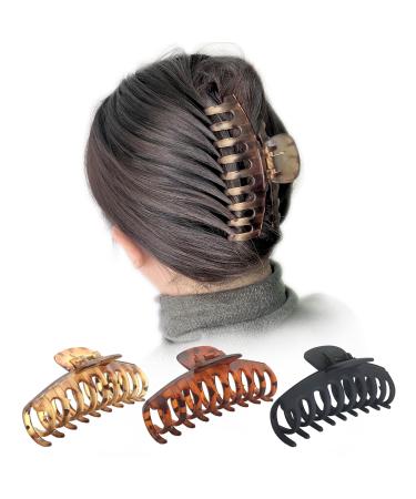 OWIIZI Big Hair Claw Clips for Women Long Thick Hair - 3 Pack Nonslip Jumbo Hair Clips for Strong Hold and Styling - Color 001 - Buy Online on GoSupps.com