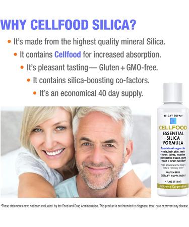 Cellfood Essential Silica Anti-Aging Formula 4 fl oz 2 Pack - Supports Healthy Bones, Joints & Skin - Easy to Absorb - Gluten Free & Non-GMO - 80-Day Supply - Buy Online on GoSupps.com