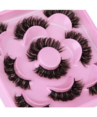 Natural False Eyelashes - Fluffy Mink 3D Wispy D Curl Strip Lashes | 5 Pairs | Focipeysa Eyelashes 21mm - Buy Online on GoSupps.com