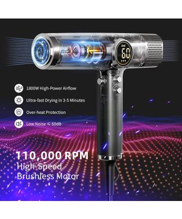 Bulesky Hair Dryer Negative Ionic Blow Dryer Set with 110 000 RPM Brushless High-Speed Motor Portable Fast Drying Low Noise Hairdryer with Magnetic Nozzle & Diffuser for Home Travel & Salon - Buy Online on GoSupps.com