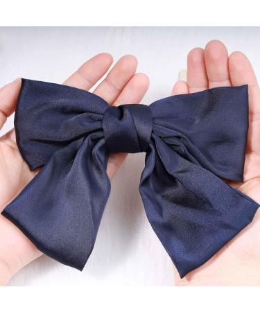 Andelaisi Vintage Bow Hair Clips Satin Bow Hair Barrettes Silk Hair Clip Barrette Retro Bowknot Hair Accessory Satin Ribbion Bowknot Clip Headpiece for Women and Girls Headdress (Blue) - Buy Online on GoSupps.com