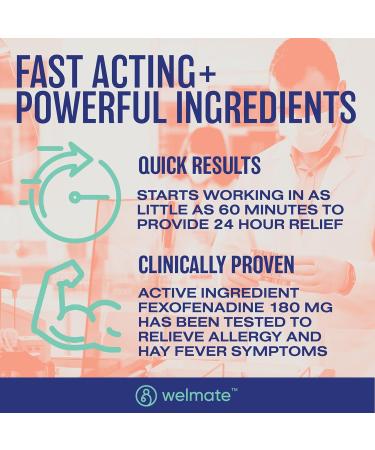 WELMATE Comprehensive Allergy Relief Pack: Fexofenadine HCl 180mg (200 Ct) & Cetirizine HCl 10mg (500 Ct) | Extended 24hr Allergy Defense - Buy Online on GoSupps.com
