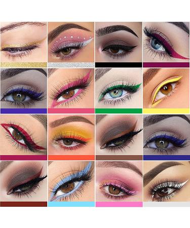 16 Color Matte Liquid Eyeliner Set - Waterproof High Pigmented Long Lasting Eye Makeup Kit - Buy Online on GoSupps.com