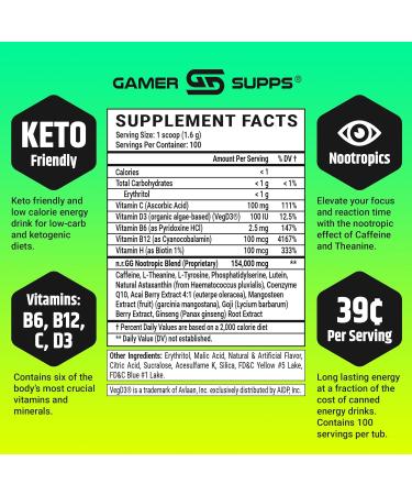 Buy GG Energy Guacamole Gamer Fart 9000 - 100 Servings | Keto-Friendly Sugar-Free Energy Powder | Gamer Supps - Buy Online on GoSupps.com