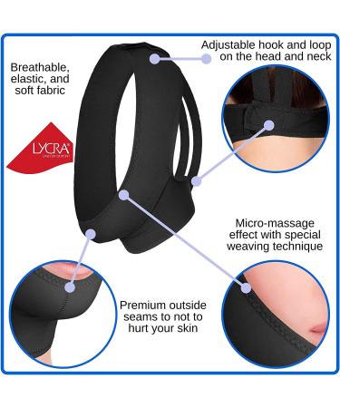 Women's Post Surgery Chin Strap Bandage - Neck & Chin Compression Wrap - Face Slimmer Jowl Tightening (L) Large - Black - Buy Online on GoSupps.com