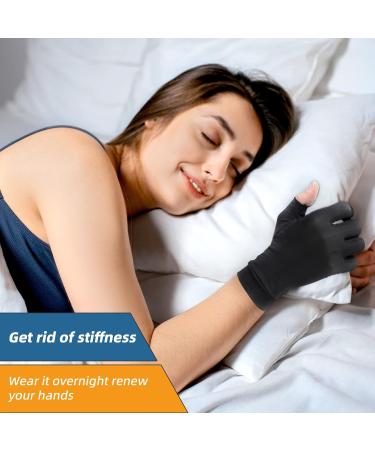 Compression Arthritis Gloves - Fingerless Touch Screen Copper Gloves for Carpal Tunnel Tendonitis & Hand Pain Relief - Unisex Small Support - Buy Online on GoSupps.com