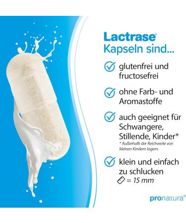 Pro Natura Lactrase 6000 - 60 Lactase Capsules for Lactose Intolerance | Enjoy Milk & Dairy Products Carefree - Buy Online on GoSupps.com
