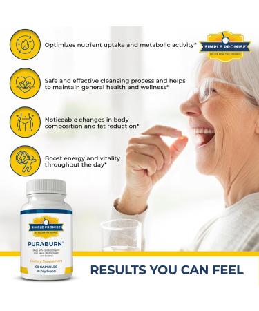 Simple Promise PuraBurn - Herbal Wellness Supplement with Organic Irish Sea Moss Bladderwrack & Burdock Root - Supports Digestive Health & Nutrient Absorption - 60 Capsules - Buy Online on GoSupps.com