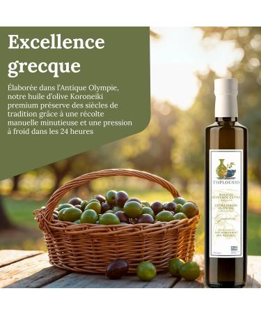  TOPLOUSIO TOPLOUSIO Extra Virgin Olive Oil 750ml Cold-pressed mildly fruity 100% Koroneiki olives from Greece Ideal for salads and Mediterranean cuisine - Buy Online on GoSupps.com