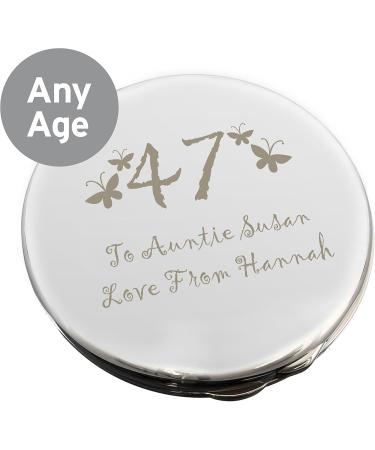 Personalised Compact Mirror for Women. Personalised Birthday Gifts for Her 18th 21st 30th 40th 50th 60th. Ladies Compact Mirror - Butterfly Design - Buy Online on GoSupps.com