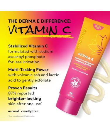 DERMA E Face Exfoliator Vitamin C Whipped Radiance Polish 4 Oz Stabilized Vitamin C & Dual-Action Exfoliation to Help Brighten Exfoliate & Protect Skin Barrier Gentle Skin Care - Buy Online on GoSupps.com