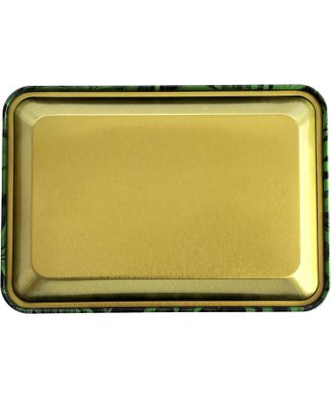 Dragon Rolling Tray 7x4.9 with Round Edges - Small Mini Tray (Green Leaves) 420 Green - Buy Online on GoSupps.com