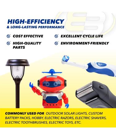 Exell 5-Pack 1.2V 700mAh NiMH Rechargeable Batteries - Compatible with Dust Busters & Handheld Devices - Buy Online on GoSupps.com
