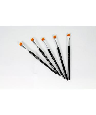Makki 5 angled stiff but flexible brush applicators for eyelash tint and eyebrow tint and eyelash perm curl
