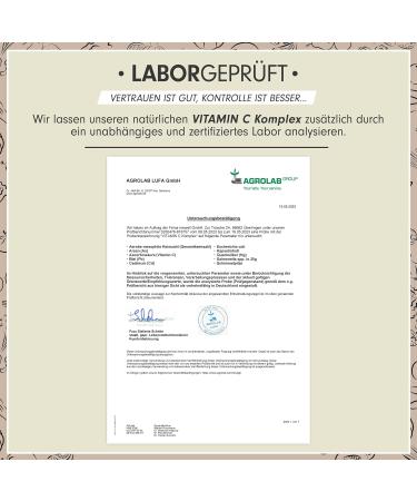 Natural Vitamin C Capsules - 180 Count - 400mg Daily Dose from Amla Acerola Camu-Camu & Rose Hips - Vegan No Additives - Made in Germany - Buy Online on GoSupps.com