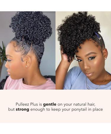Pulleez Plus Sliding Ponytail Holder - Set of 4 Acrylic Charms - Brown & Black Elastic Hair Ties - Buy Online on GoSupps.com