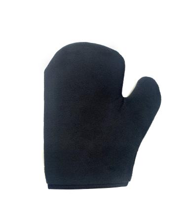 Pink/Black Microfibre Tanning Mitt for Fake Tan Waterproof Inner Lining with Thumb for Easy Grip and Application (Black)