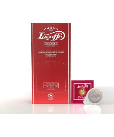 Lucaff Caf Pulcinella 44mm pods 150 compostable ESE paper pods Energy Coffee Arabica and Robusta blend Neapolitan roast - Buy Online on GoSupps.com