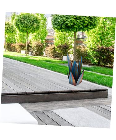 COHEALI 1 Set Ornament Floor Trim Decor Metal Art Outdoor Iron Flower Art Flower 3D Windmill Blue 24X12cm - Buy Online on GoSupps.com