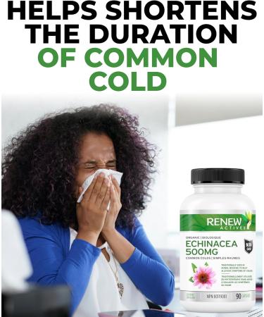 RENEW ACTIVES ORGANIC ECHINACEA (10:1 RATIO) - High Potency Herbal Supplement to Relieve Symptoms & Shorten Duration of Upper Respiratory Conditions Non-GMO Easy-to-Swallow - 90 Capsules - Made in Canada - Buy Online on GoSupps.com