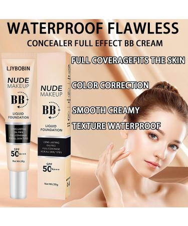 Hydrating BB Cream Waterproof Flawless Concealer Full Coverage BB Cream for All Skin Types Long Lasting Moisturizing Full Coverage Liquid Foundation for Men & Women(Ivory) - Buy Online on GoSupps.com