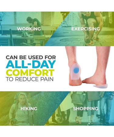 BraceAbility Heel Spur Cups - Silicone Plantar Fasciitis Insole Cushion Pads for Foot Pain Relief (Large, 1 Pair) - Buy Online on GoSupps.com